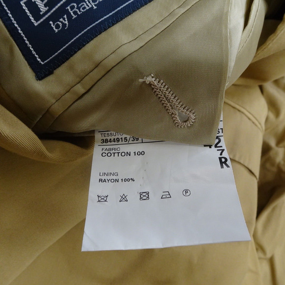 Polo Ralph‎ Lauren Blazer Mens 42R Custom Fit Jacket Tan Brown Italy NWT - Picture 12 of 16